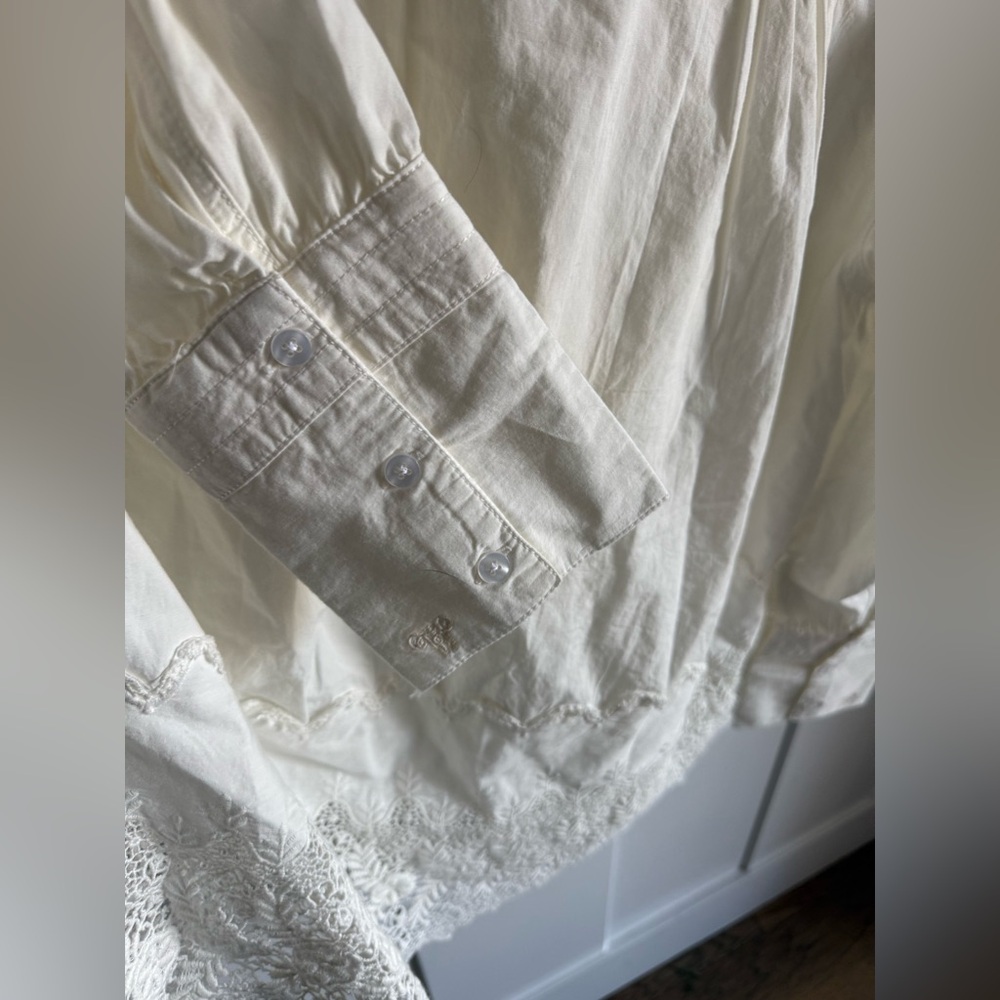 NWT We The Free x Free People Little Bit of Lace Shirt - Picture 8 of 8
